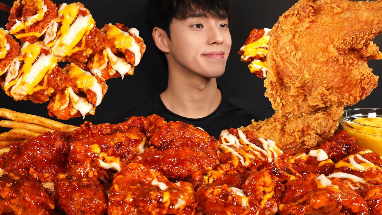 맘스터치 핫치즈빅싸이순살 치킨 먹방! ASMR MUKBANG HOT CHEESE FRIED CHICKEN