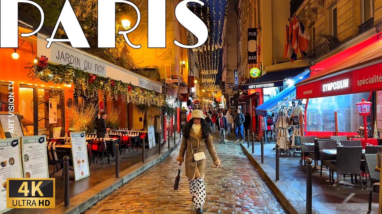 🇫🇷[Paris France] Beautiful Evening Latin Quarter Walk (4K 60F)  17/January/2025