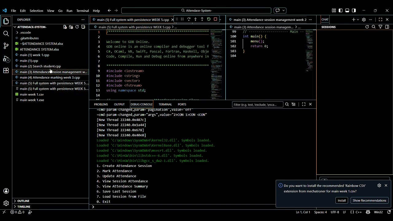  C++ Project: Digital Attendance System Using VS Code  #c++, #vs #Visual_studio 