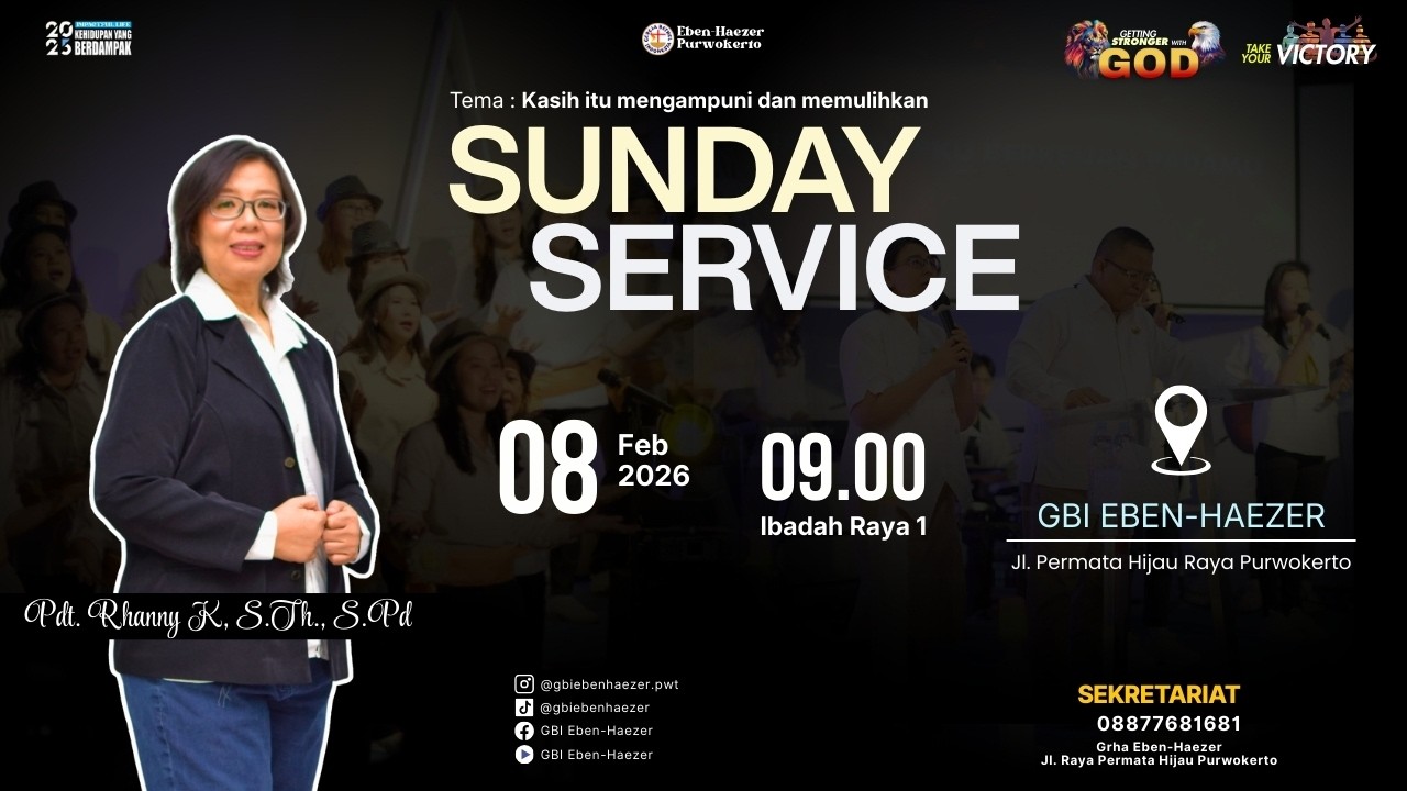Ibadah Raya 1 GBI Eben-Haezer | 08 Februari 2026 | 09.00 | Pdt. Rhanny Kaniawaty