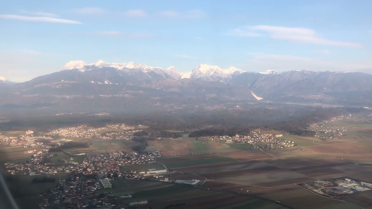Landing at Ljubljana Airport (Letališče Jožeta Pučnika - Brnik)