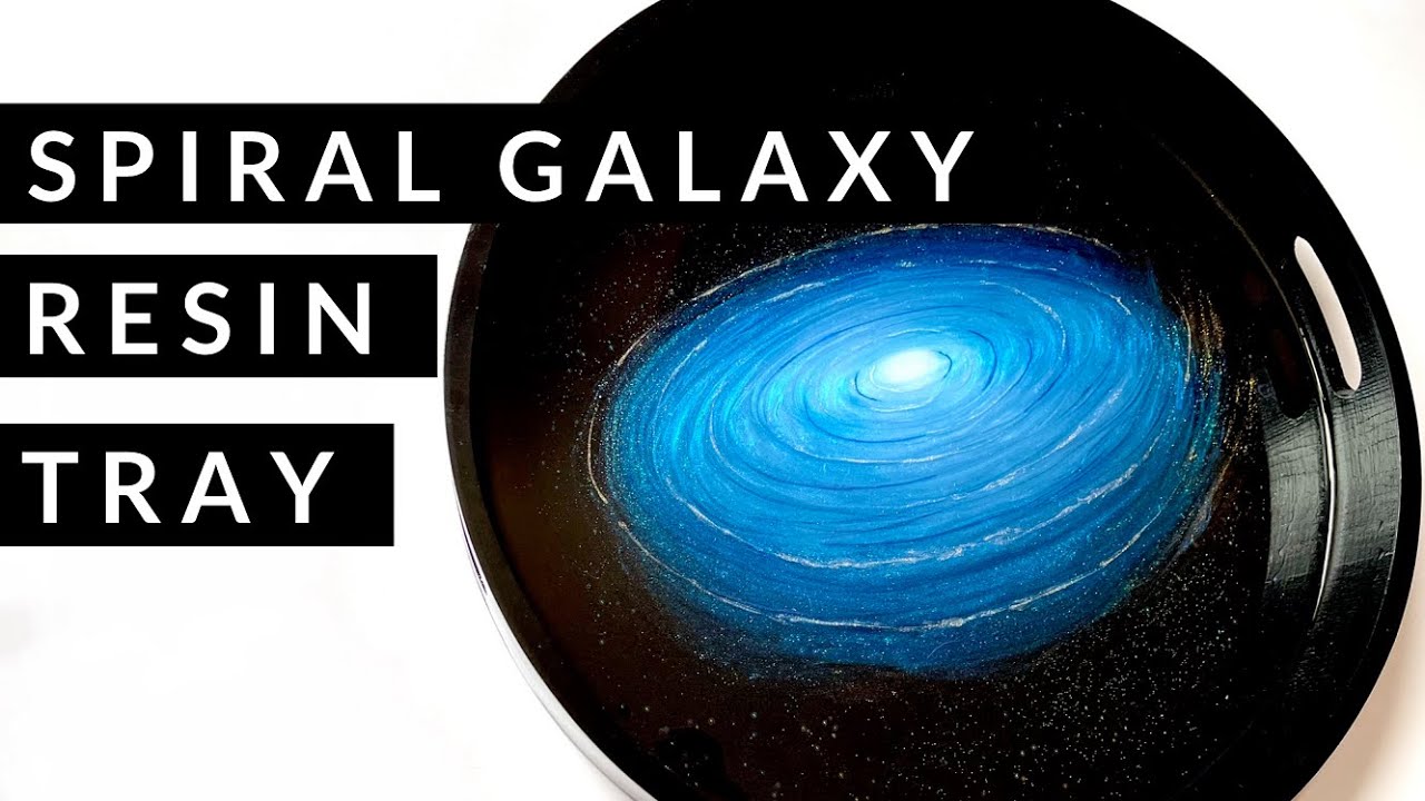 Spiral Galaxy Design Tray: Resin tutorial - sparkle and glow effects!