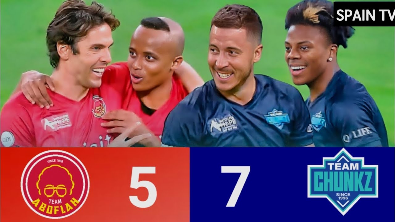 hazard,drogba,kaka,and ishowspeed || team aboflah 5 - 7 team chunkz || all goals and highlights