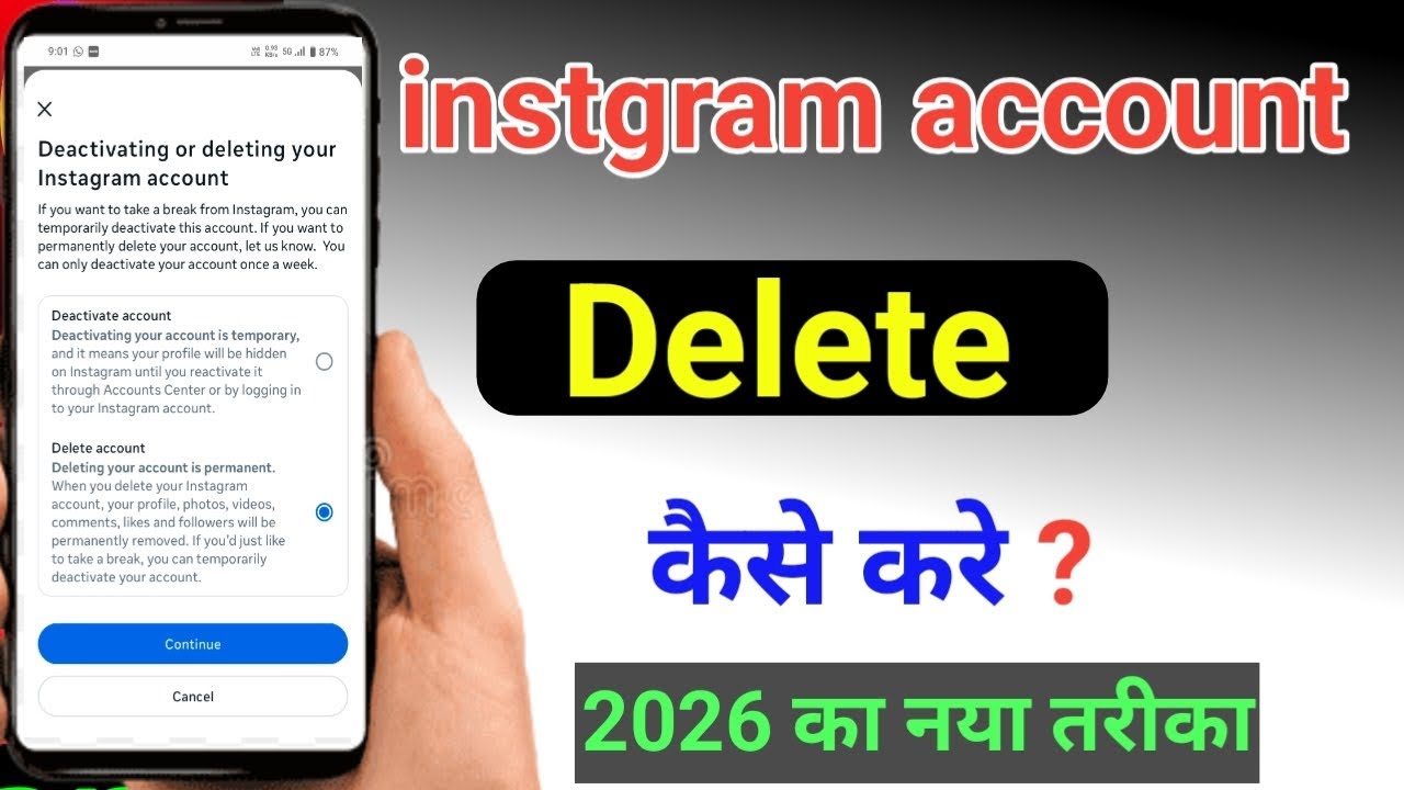 Instagram account delete kaise kare 2026| how to delete Instagram parmanently 