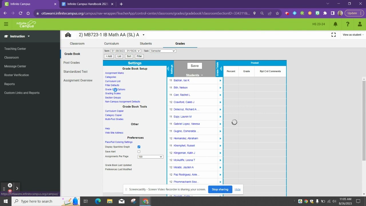 Setting up your Gradebook in Infinite Campus