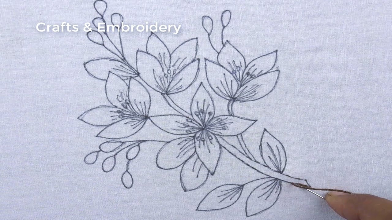 Hand Embroidery For Beginner, Amazing Flower Embroidery for Dresses, Beast Learning Embroidery Video