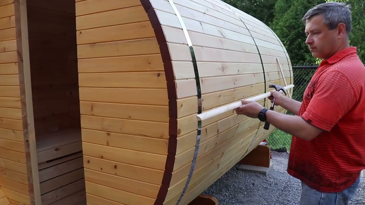 installation of barrel sauna