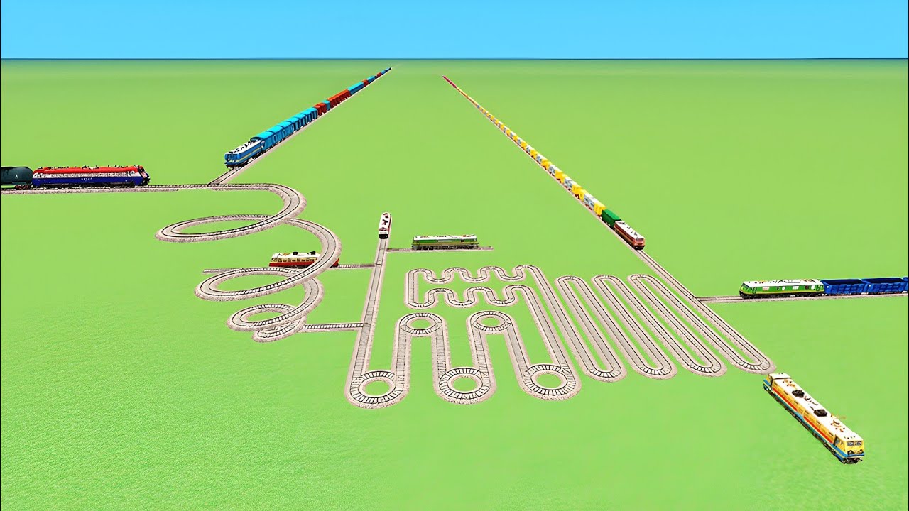 EIGHT TRAIN CROSSIN SNAKE CIRCLE ZIG💖 💎😲ZAG UTURN CURVE RAILROAD BEANG DRIVE 