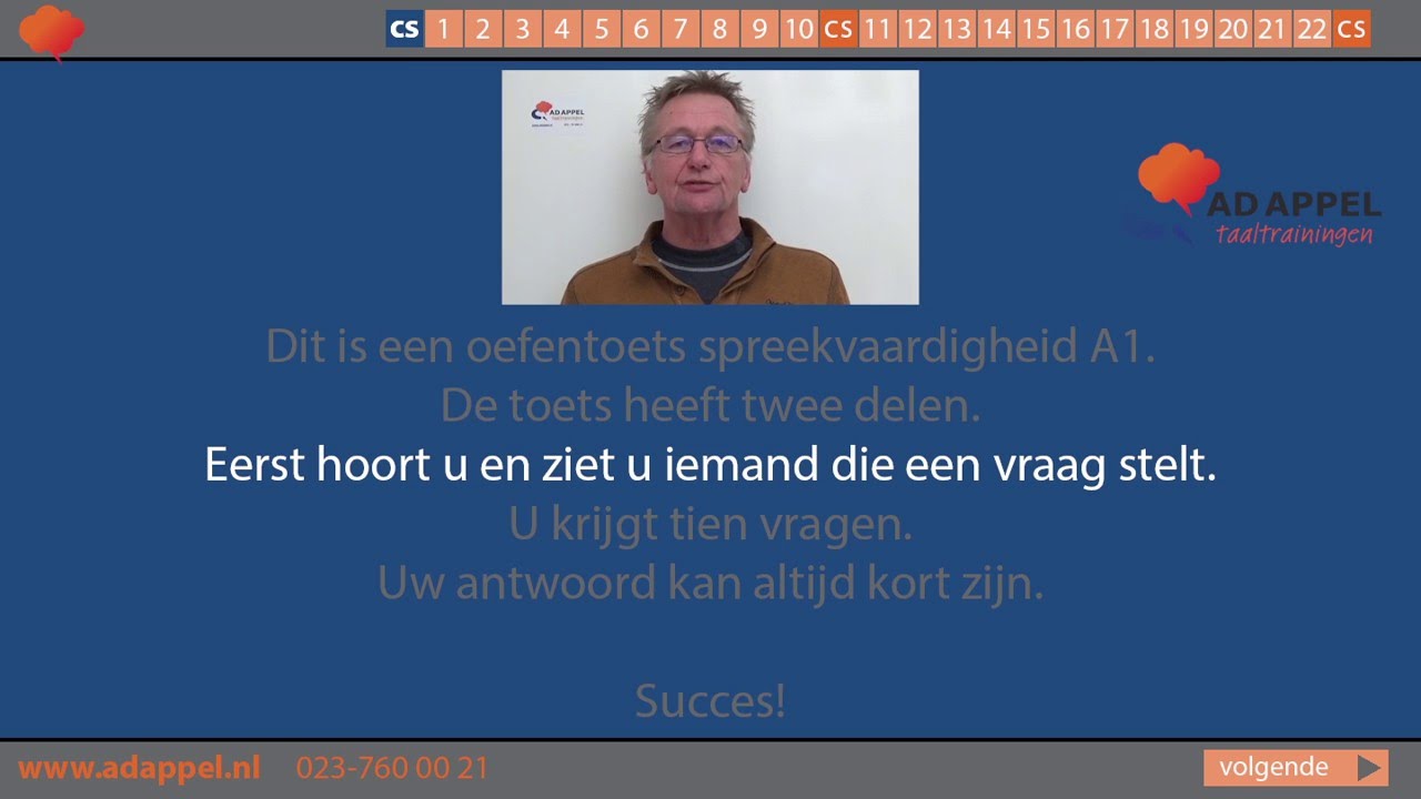 Spreekvaardigheid A1 - oefentoets 3