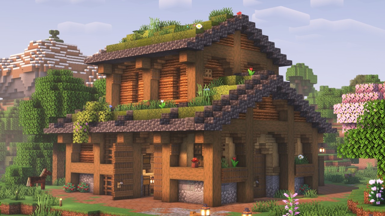Minecraft - How to Build a Horse Stable [Tutorial]