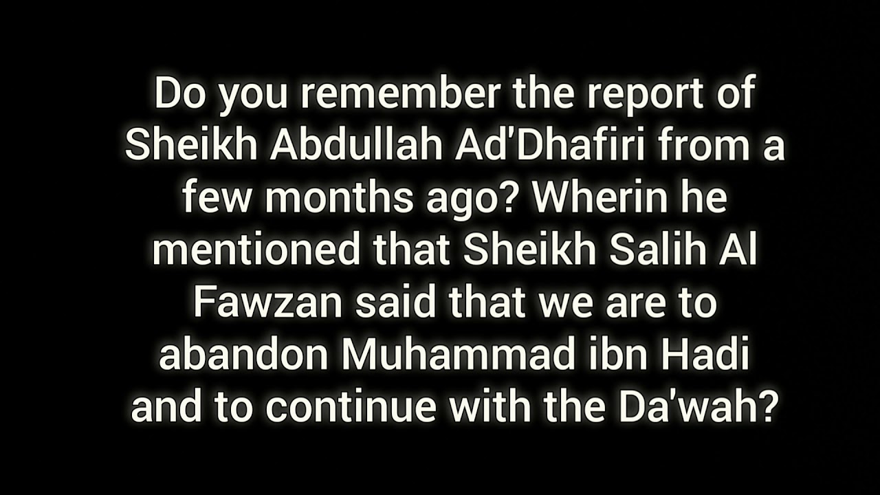Exposing The Musa'fiqah! The retraction of the lie against Sheikh Fawzan and Sheikh Ad'Dhafiri