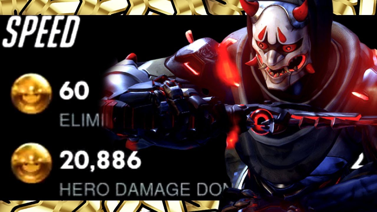 NECROS DPS GENJI GAMEPLAY - 60 ELIMS! [ OVERWATCH SEASON 23 GOLD RANK ]