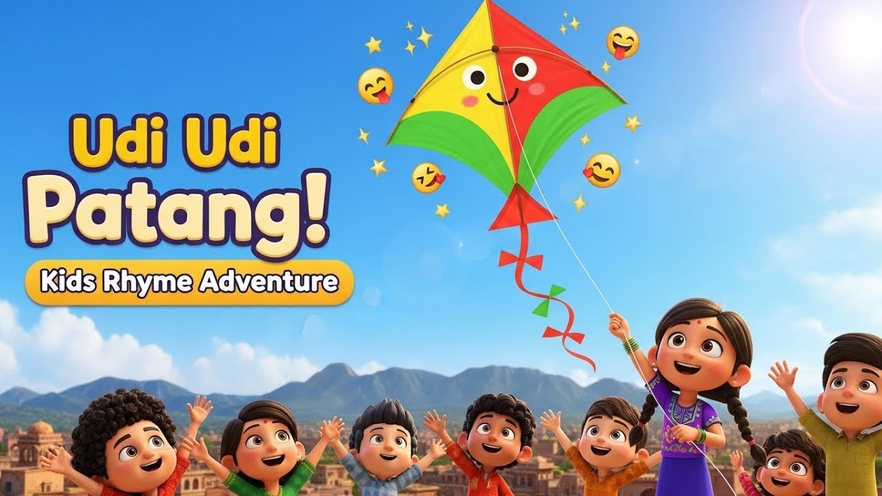 Udi Udi Patang Hamari! Fun Hindi Kite Rhyme for Kids | Makar Sankranti Special 🪁✨