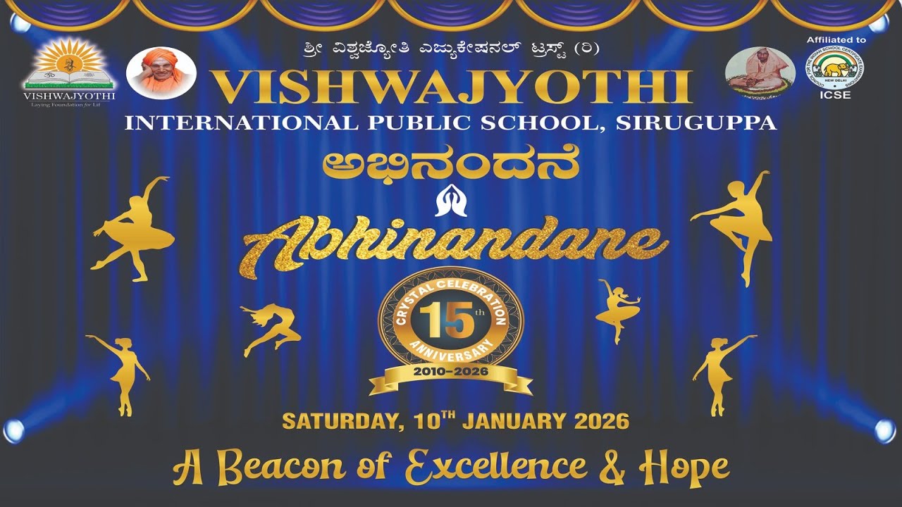 Abhinandane 2026 LIVE | Vishwajyothi International Public School | 15th Anniversary