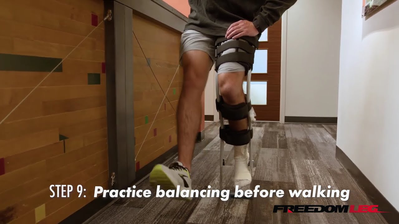 Initial Standing Check and weight transfer in Freedom Leg (Hands-free-crutch)