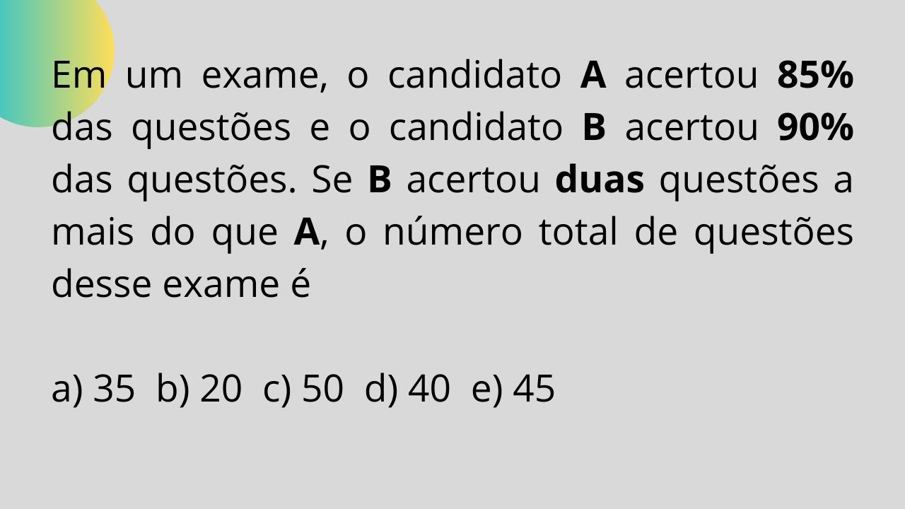 Três Questões de MATEMÁTICA da Fundação Carlos Chagas | NQ504