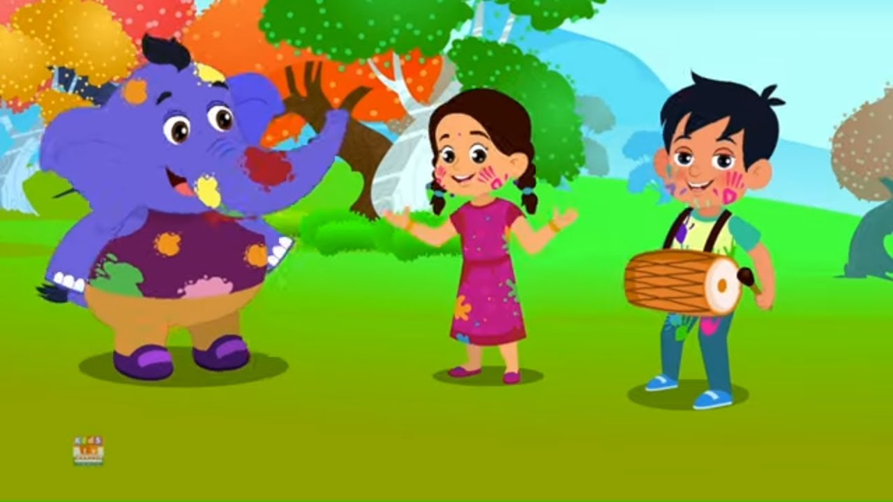 Holi Me Mach Gaya Dhamal | Indian Festival Song | Hindi Rhymes for Kids | Childrens Holi Rhyme Hindi