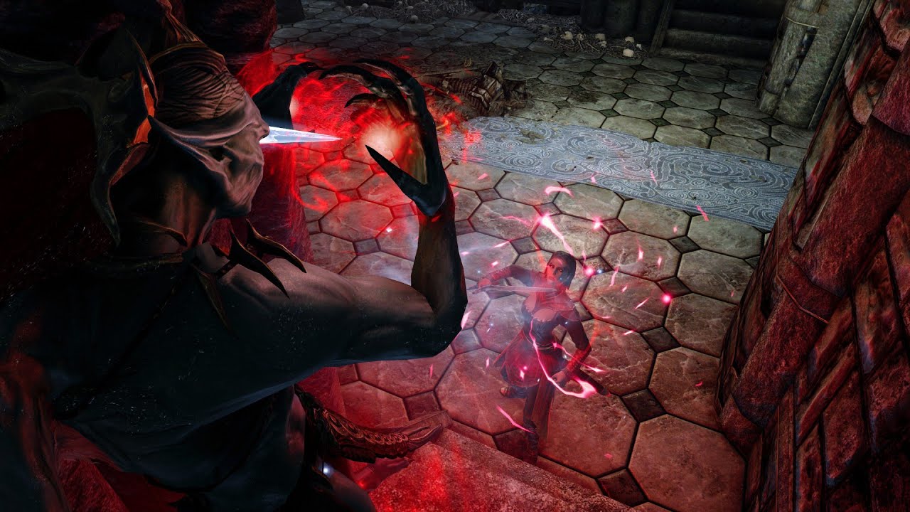 Lord Harkon vs Nightstalker Vampire | Skyrim