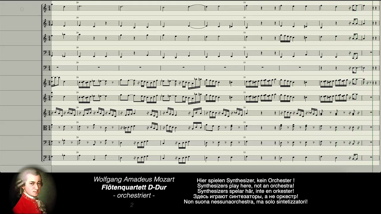 Mozart Digital: Flötenquartett KV 258, orchestriert