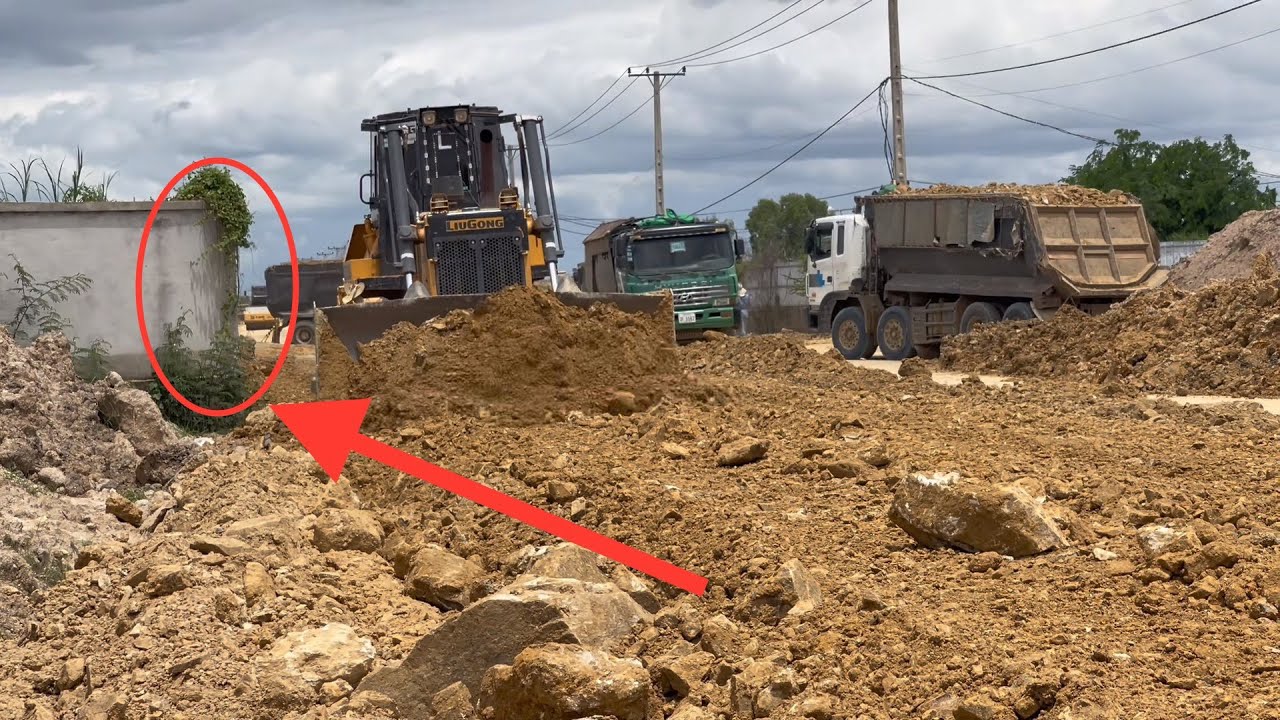 Full Completely The Project!! Best Construction Machinery Filling Out Side the land Build Up road.