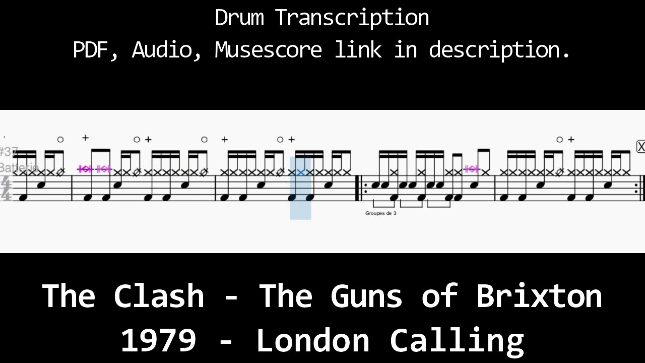 The Clash - The Guns of Brixton - Drum Transcription