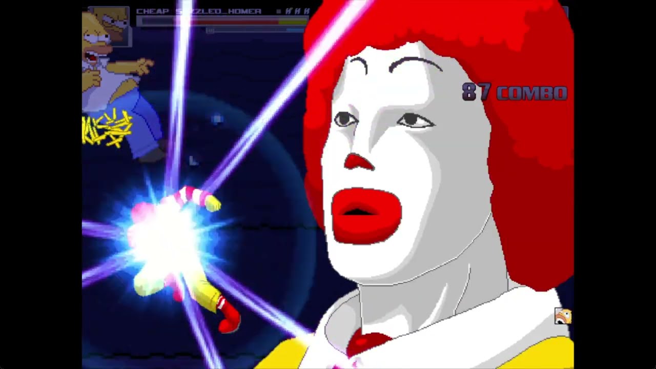 MUGEN Fight | Cheap Sozzled Homer VS Ronald McDonald