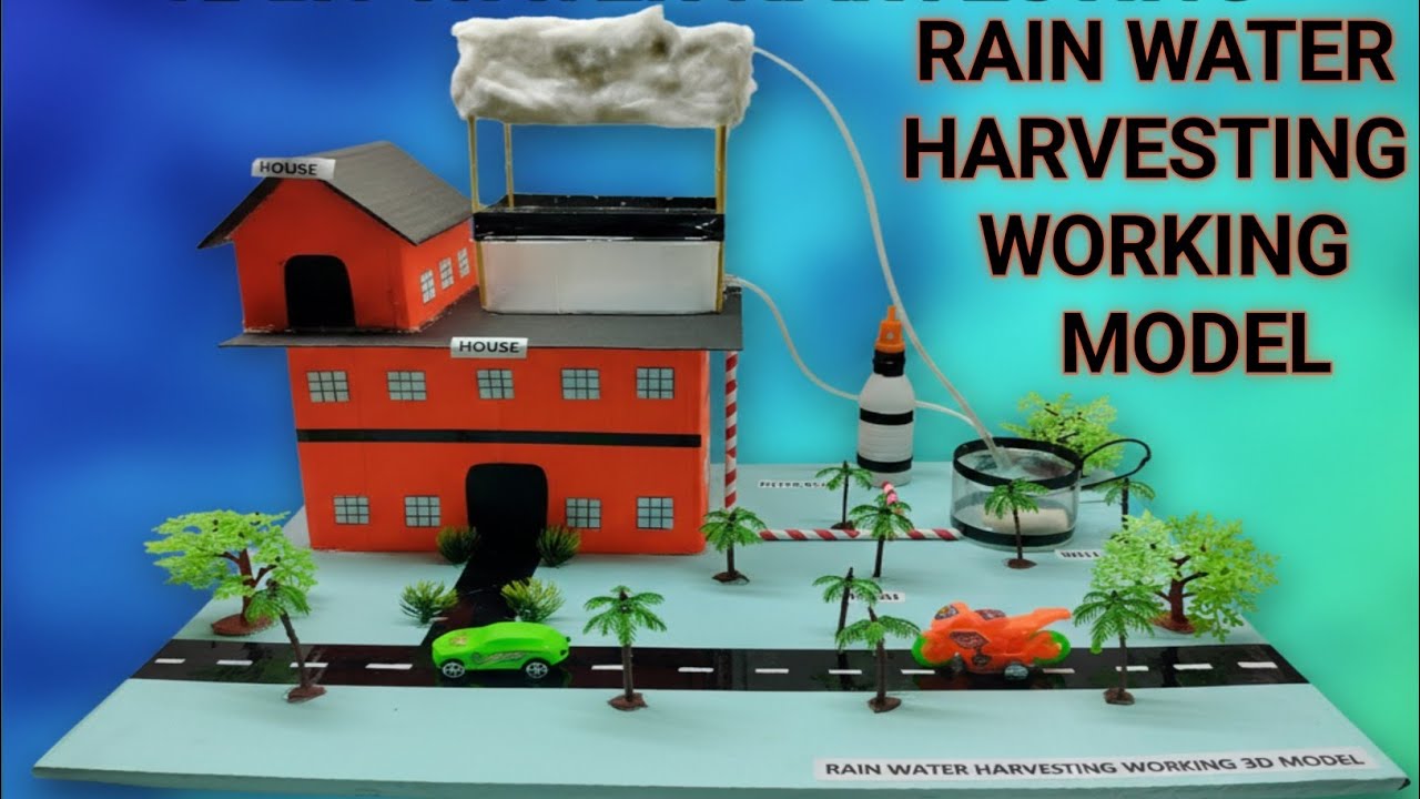 Rain water harvesting model | Rain water harvesting working model | Science Project | 10th class 