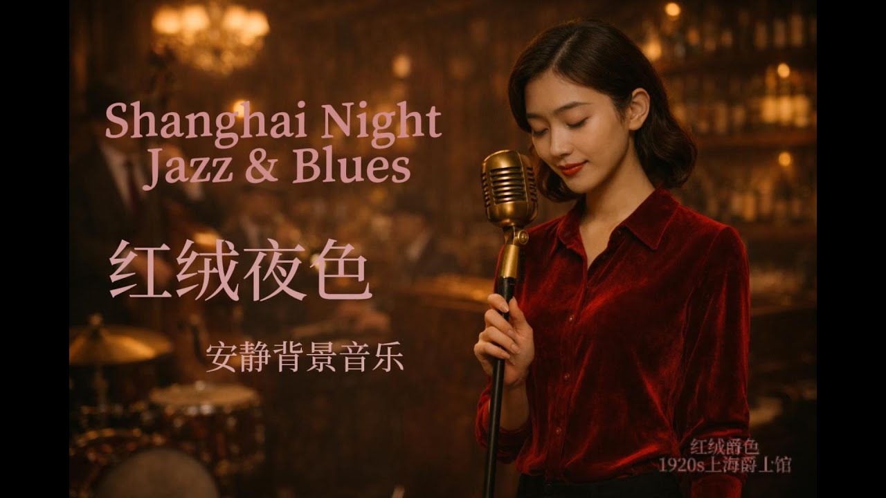 红绒夜色｜安静爵士蓝调背景音乐｜Night Deepens · Quiet Background Shanghai Night Jazz & Blues | 1 Hour Ambient 