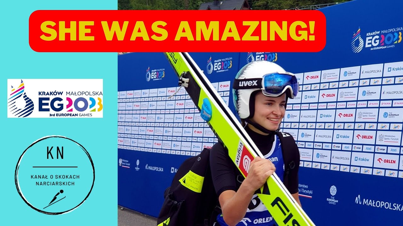 European Games. Relaxed Nika Kriznar won gold medal in Zakopane #skijumping