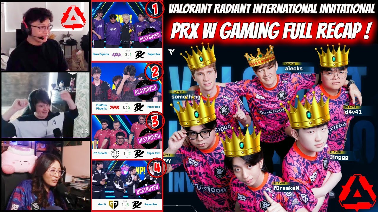 Valorant Streamers Reacts to PRX W Gaming Best Plays For 16 Minutes Straight!