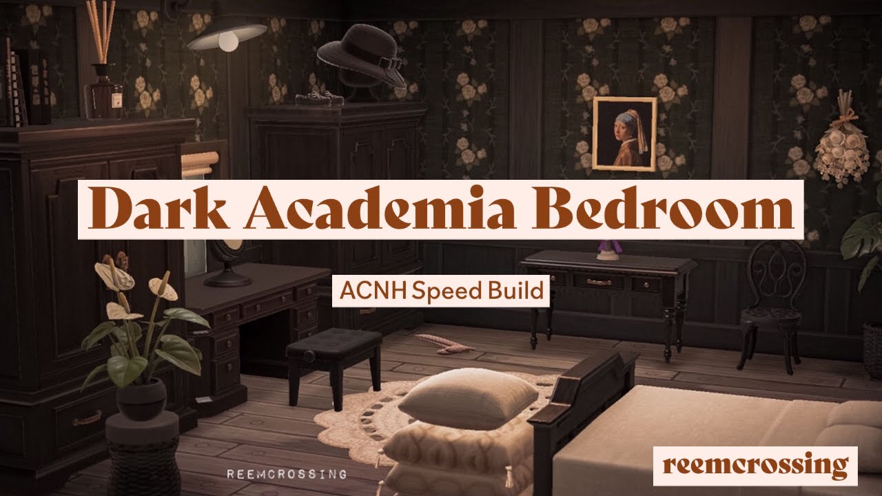 Dark Academia Bedroom | Speed Build | Animal Crossing New Horizons | ReemCrossing