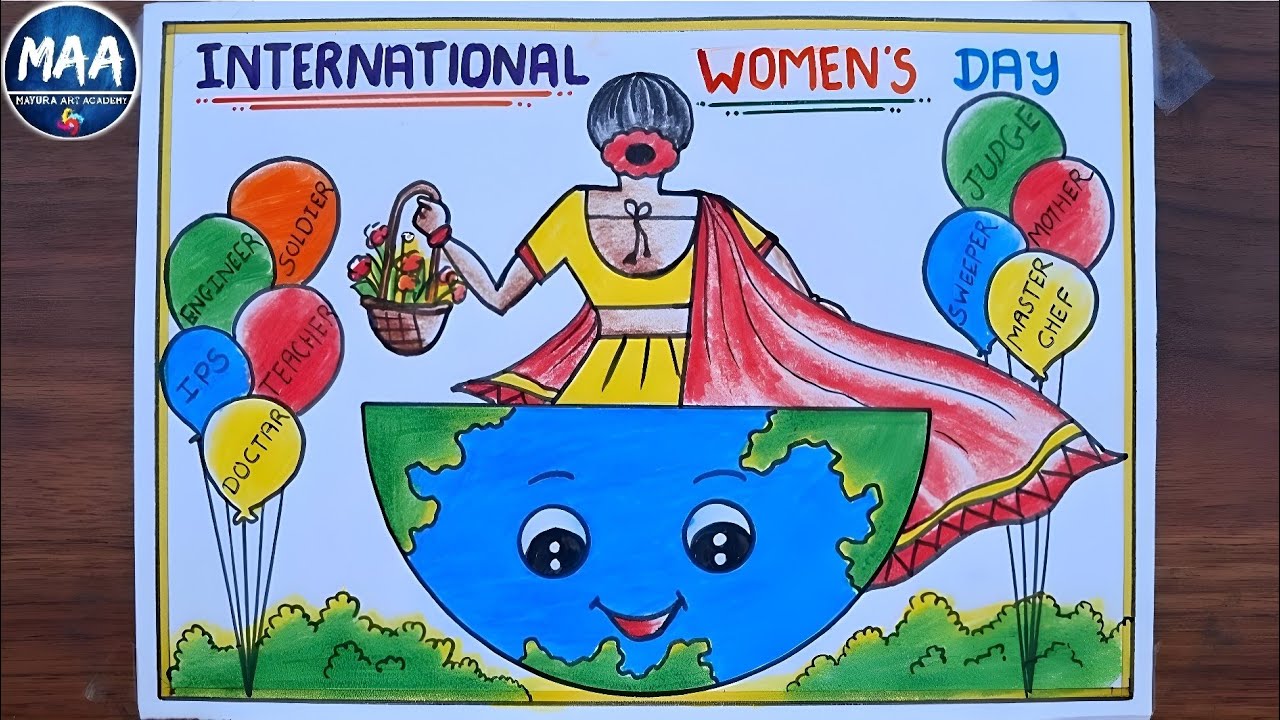 International Women's Day Drawing | Women's Day Drawing | अंतरराष्ट्रीय महिला दिवस पर चित्र बनाएं