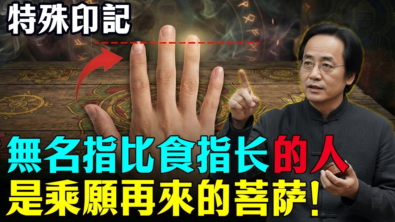 倪海廈：無名指比食指長實屬罕見？這是「乘願再來」的特殊印記！恭喜你，大運就在後頭！#倪海廈 #手相  #命理 #心靈暖流 #因果 #國學智慧 #修行 #手相 #無名指 #轉運 #易經