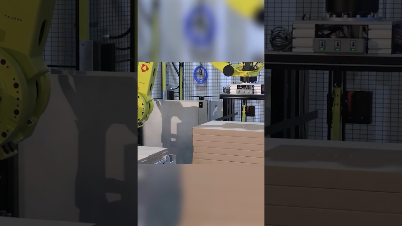 #Automated #palletizing system engineered for high-volume production #shorts #robotics #fanuc