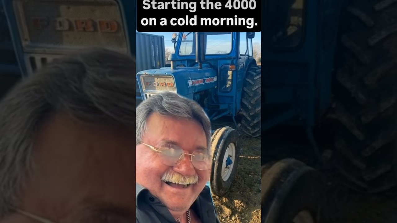 Ford 4000 cold start #coldstart #ford #farm #agri #funny #ford4000 #memes #classics #shorts #work