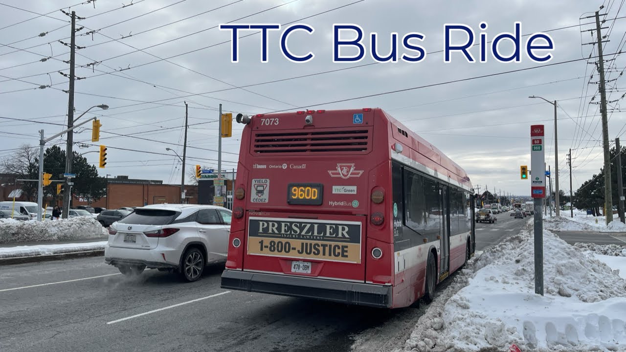 Toronto TTC 960 Steeles West Express Bus Ride - Finch Station to Steeles/Old Weston 2/20/2025