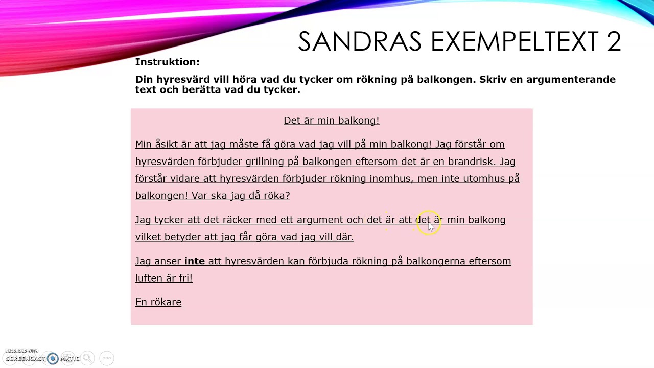 Träna på att skriva argumenterande text