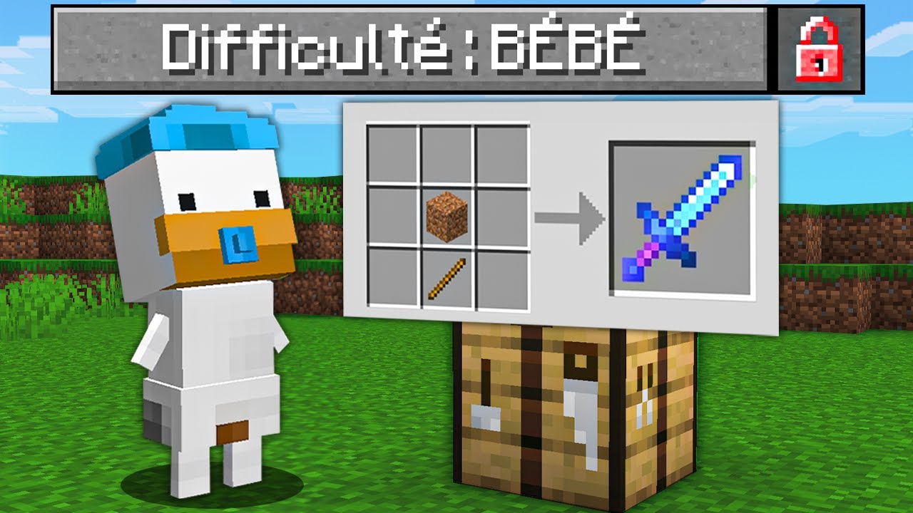 Minecraft, mais en Difficult&eacute; B&Eacute;B&Eacute;..