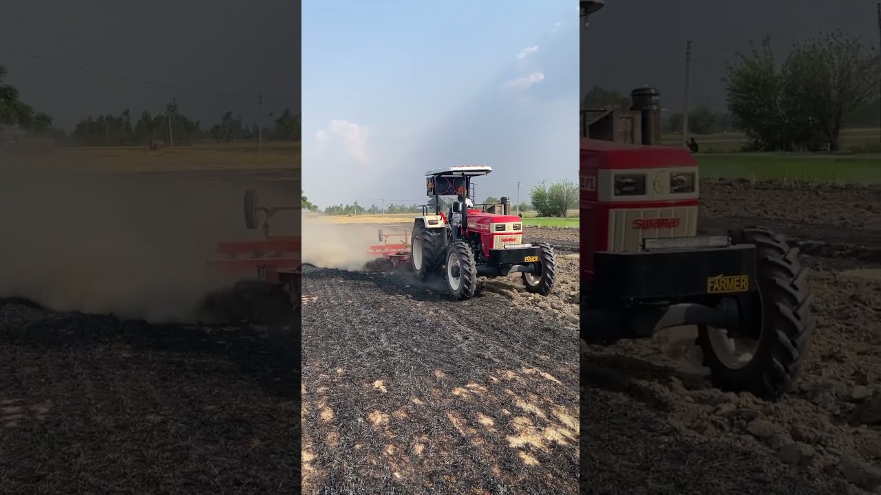 Swaraj 855 4x4 on 9-9 harrow