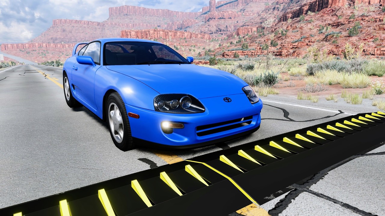 Massive Spike Strip Pileup Car Crashes #156 &ndash; BeamNG Drive | CrashBoomPunk