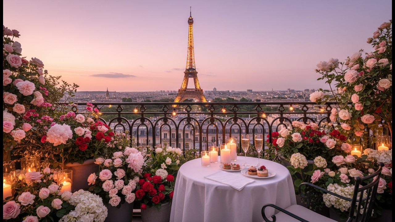 Elegant  Jazz on a Paris Balcony ☕ Relaxing Jazz Music & Gentle Bossa Nova for Focus, Calm
