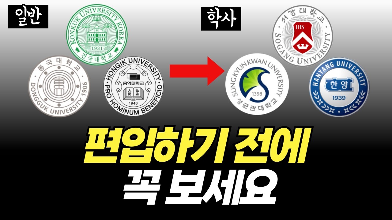 일반편입vs학사편입 | 인서울 합격컷, 지원자격, 준비방법