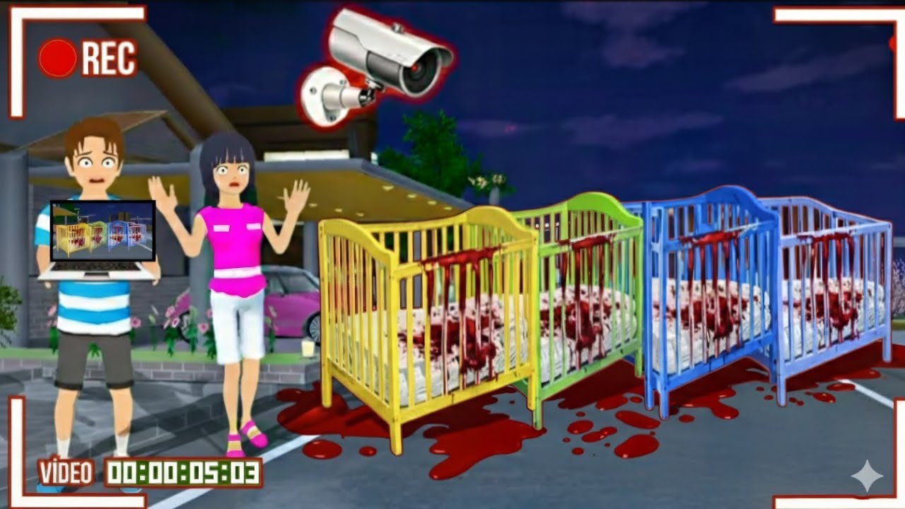 Yuta Mio Panik CCTV merekam RAINBOW KERANJANG BAYI BERLUMURAN DARAH 😩 #sakuraschoolsimulator