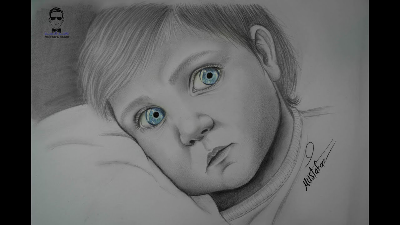 تعليم رسم طفل بالرصاص خطوة بخطوة
