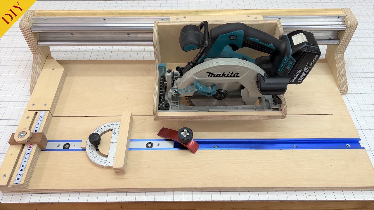 Unique Design! New Style Crosscut Jig // Circular Saw Cutting Station // Benzersiz Bir Kesim Tezgahı