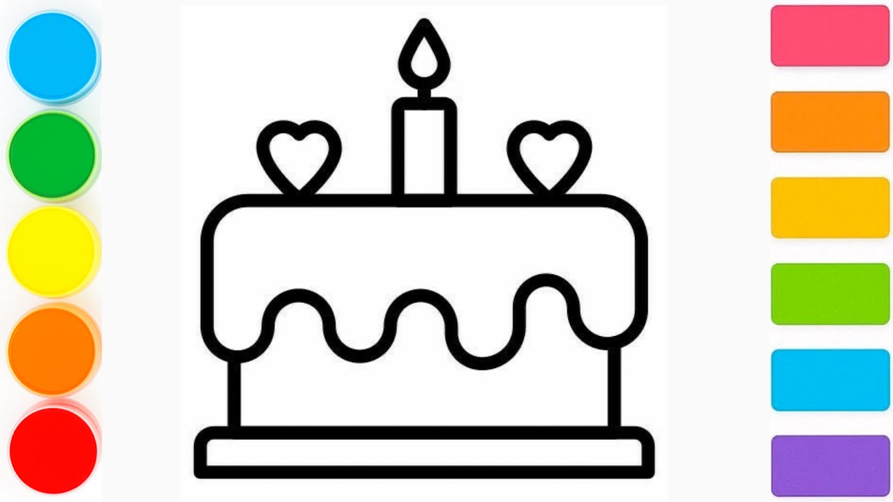 How to draw a birthday cake | step by step