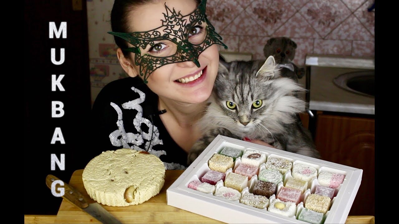 МУКБАНГ Рахат-лукум и халва/Mukbang Turkish paste & halva