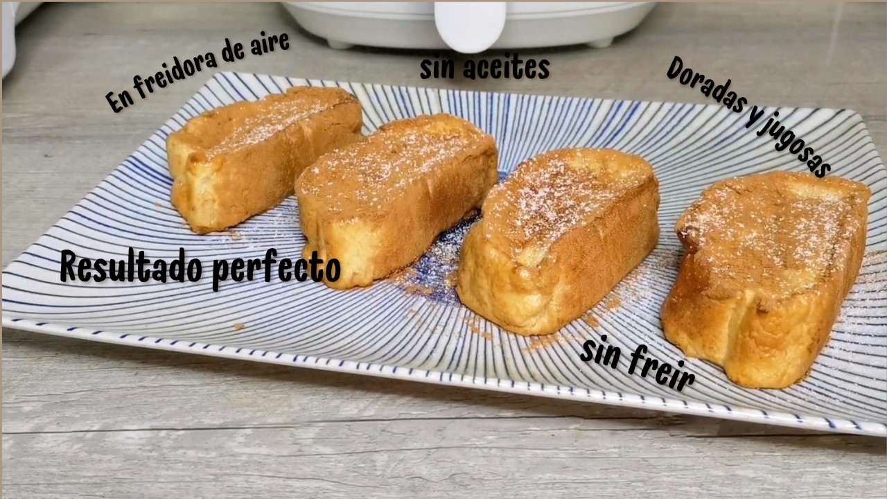 Torrijas en freidora de aire | Más ligeras y sin freír #airfryer #freidoradeaire