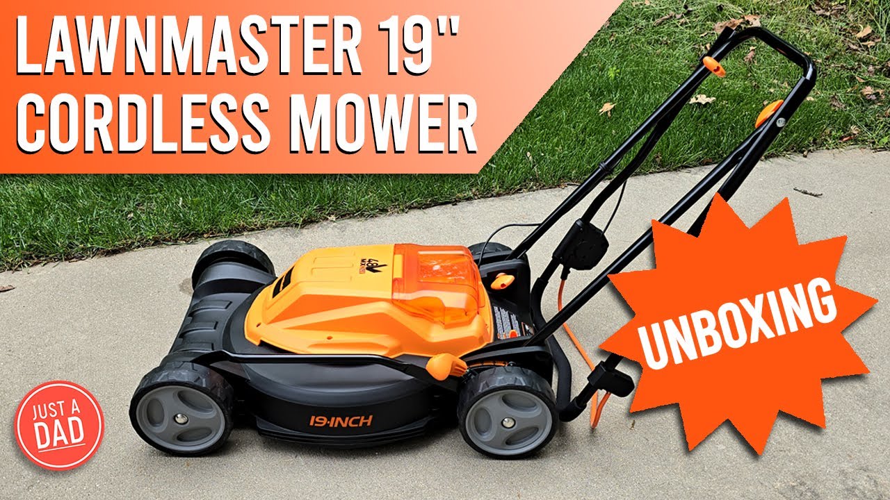 LawnMaster CLMF4819X 19-inch Cordless Battery Lawn Mower UNBOXING