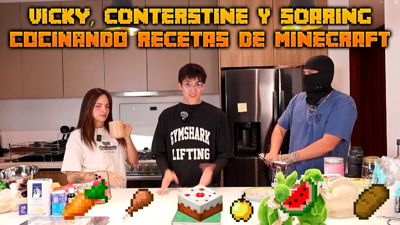 🍳 VICKY, CONTERSTINE y SOARING cocinando RECETAS DE MINECRAFT 🧁🔥🍗